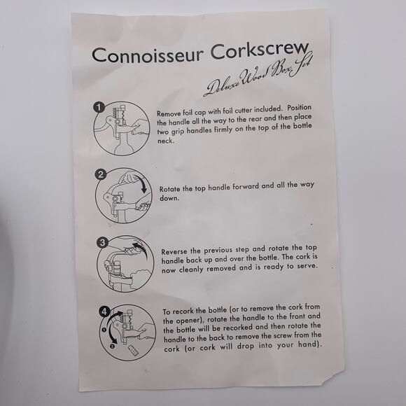 Connoisseur Corkscrew Deluxe Wood Box Set Wine READ - Picture 7 of 7